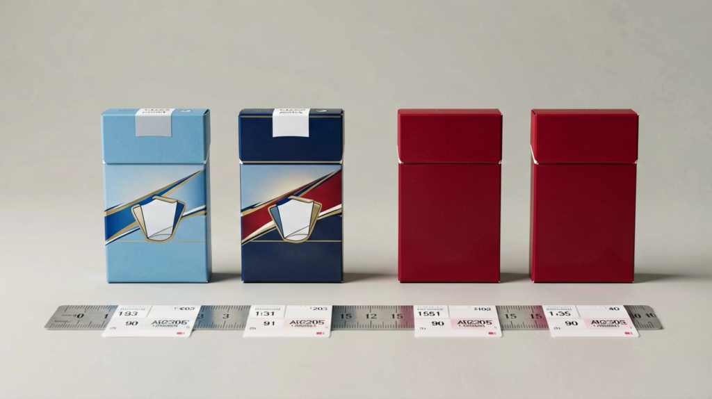 Blue and red carton comparison guide for Australian adults