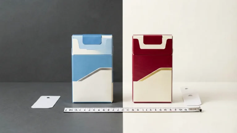 Editorial comparison image for menthol-style cigarette cartons in Australia