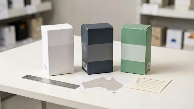 Unbranded slim-format carton comparison arranged on a neutral retail desk
