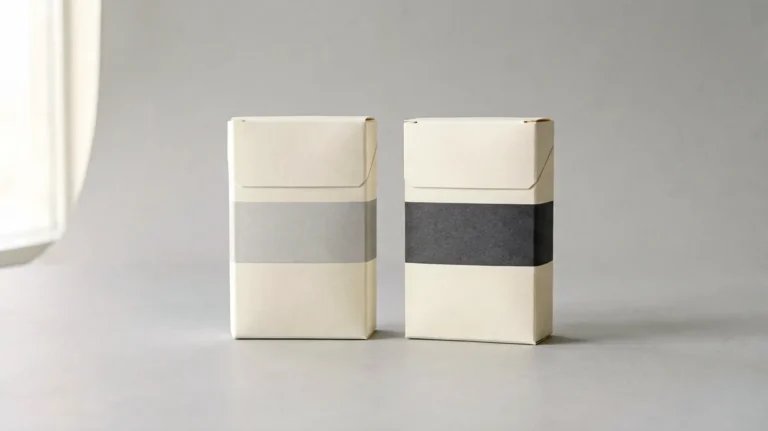 Two generic soft carton boxes arranged side by side for a price comparison