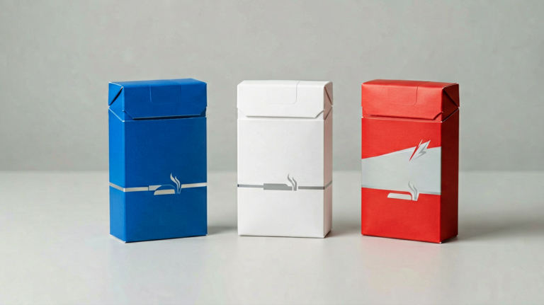 Three generic carton packages arranged for an Australian adult product comparison article