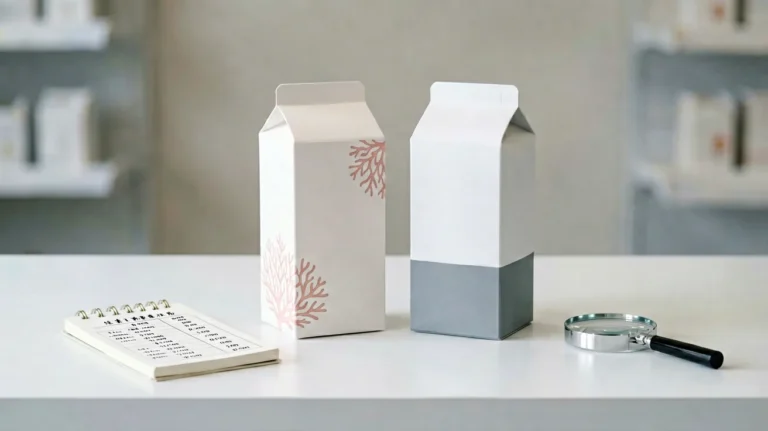 Two unbranded carton boxes arranged for an adult price comparison
