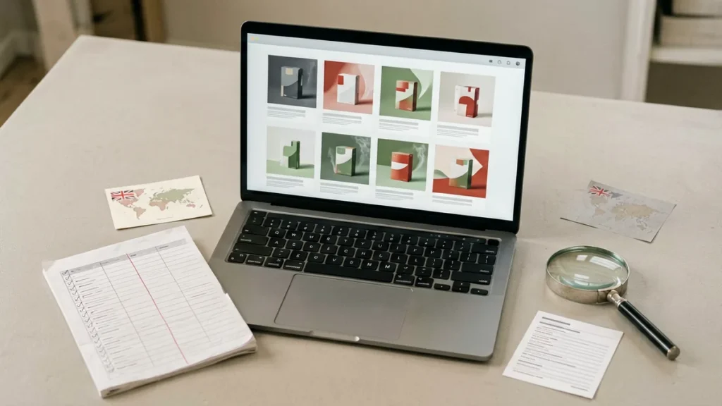 Catalogue research desk for comparing product records across Melvixa brands