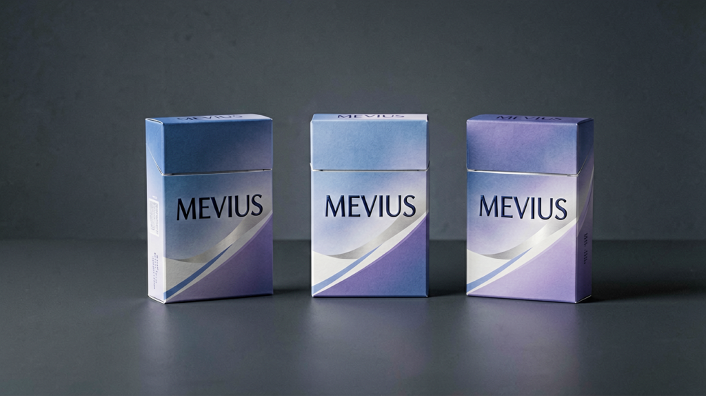 Three generic carton packages arranged for a MEVIUS product discovery article in Australia