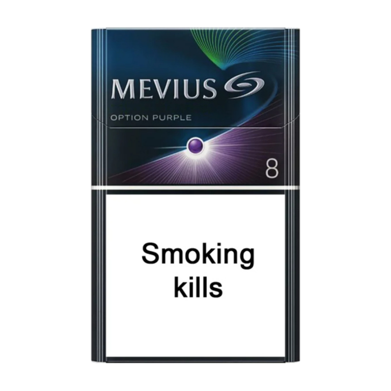 MEVIUS Option Purple 8 carton reference image for Australian adult catalogue guide